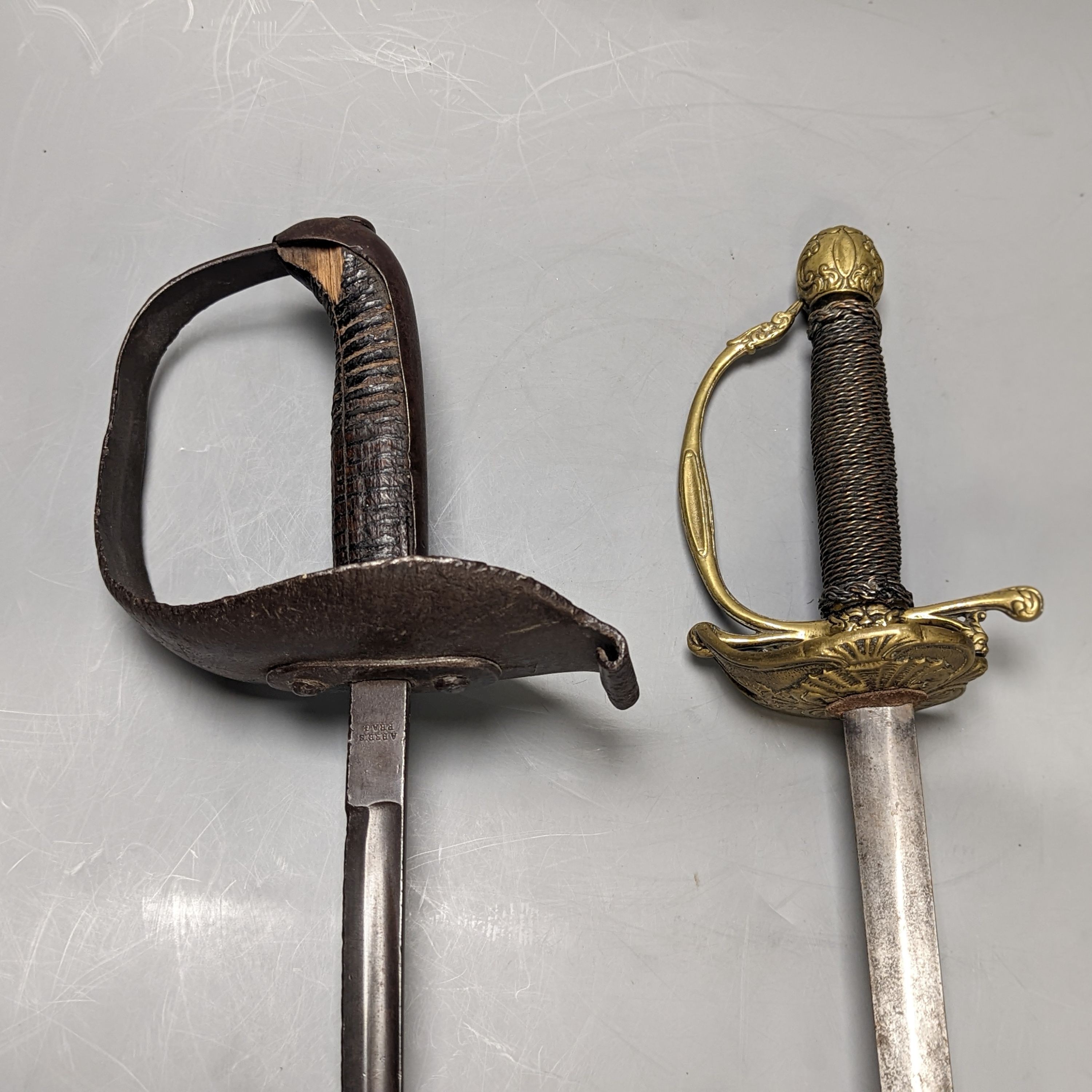 A 19th century Czech practice sword and a dress sword